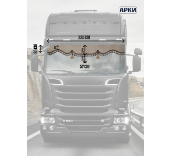 Ламбрекен в грузовик из экокожи бежевый с кисточками-foto2