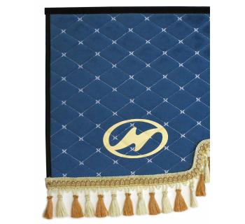 Ламбрекен лобового окна HIGER синий-коричневый/бежевый-foto3