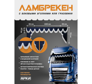 Комплект Ламбрекен Sk9 с уголками Синий с белой бахромой-foto5
