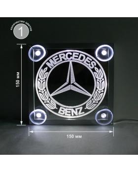 Светодиодная табличка MERCEDES 150*150мм