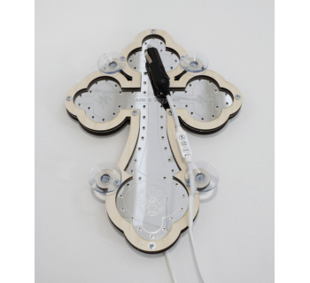 Крест белый православный светодиодный 23х32см-foto4