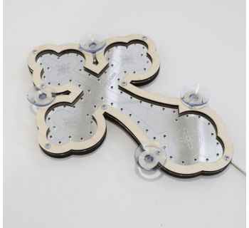 Крест белый православный светодиодный 23х32см-foto2