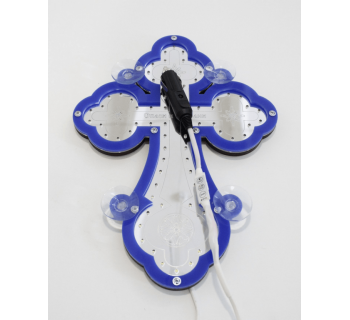 Крест православный светодиодный 23х32см черный кант-foto5