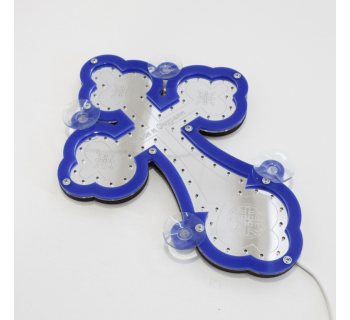 Крест православный светодиодный 23х32см черный кант-foto4