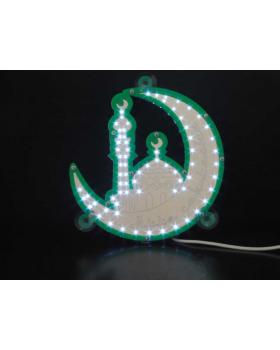 Полумесяц с мечетью светодиодный 23х32см зеленый-foto4