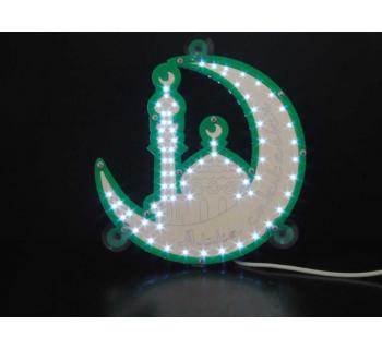 Полумесяц с мечетью светодиодный 23х32см зеленый-foto4