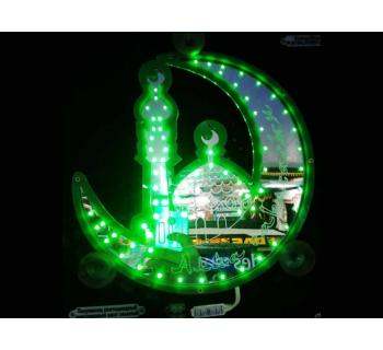 Полумесяц с мечетью светодиодный 23х32см зеленый-foto3