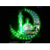 Полумесяц с мечетью светодиодный 23х32см зеленый