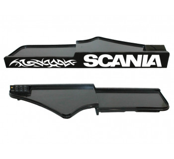 Полка в кабину SCANIA G400 со ступенькой (выдвижной стол + подсветка логотипа)
