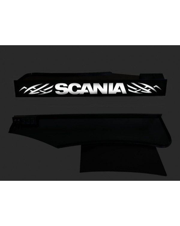 Полка в кабину SCANIA P340 (с подсветкой логотипа + выдвижной стол)