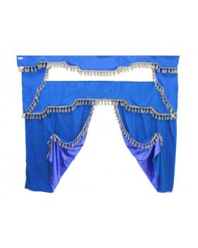 Комплект штор в спальник 3Х синяя астра мохношарик