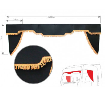 Комплект Ламбрекен лобового окна и уголки Черный(экокожа)