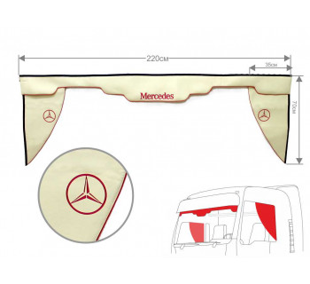 Комплект Ламбрекен лобового окна и уголки Mercedes (экокожа)