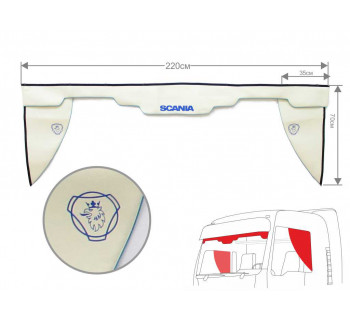 Комплект Ламбрекен лобового окна и уголки Scania (экокожа)