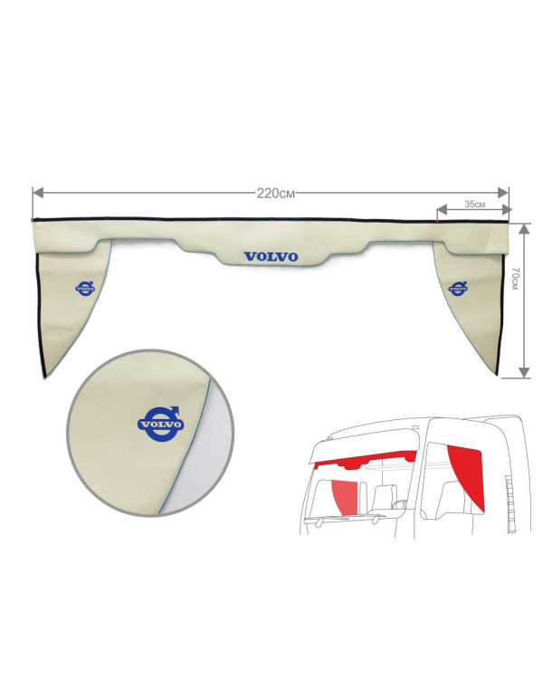 Комплект Ламбрекен лобового окна и уголки Volvo (экокожа)