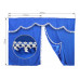 Комплект штор спального места с ламбрекеном синий 