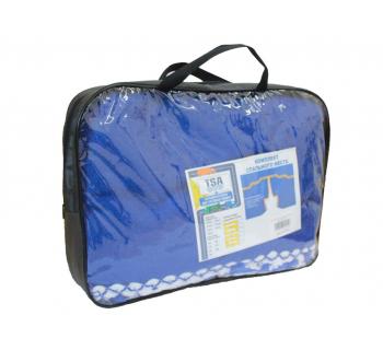 Комплект штор спального места с ламбрекеном синий -foto2