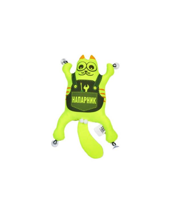 Игрушка на присосках Кот "Напарник" НЕОНОВЫЙ ЗЕЛЕНЫЙ