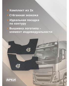 Накладки на дверные карты VOLVO FH16 Черный-foto2