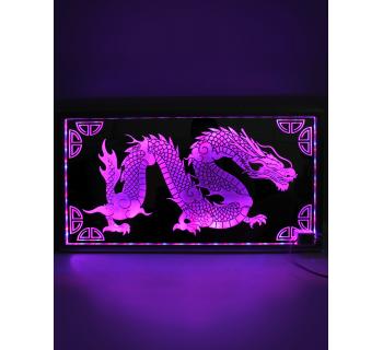 Панно в спальник Дракон Восточный Зеркало RGBW-foto3