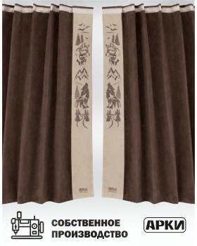 Шторы лобового окна 90х270 Коричневый Волки-foto3