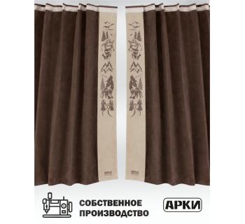 Шторы лобового окна 90х270 Коричневый Волки-foto3