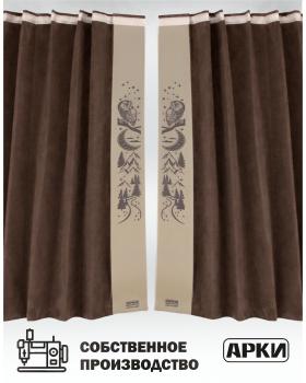 Шторы лобового окна 90х270 Коричневый Совы-foto3