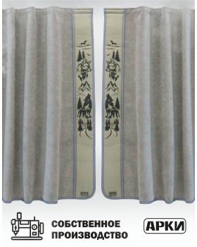 Шторы лобового окна 90х240 Серый Волки-foto3