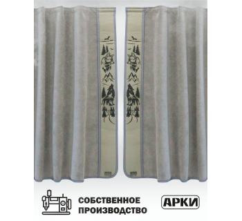 Шторы лобового окна 90х240 Серый Волки-foto3