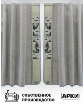 Шторы лобового окна 90х240 Серый Медведи-foto3