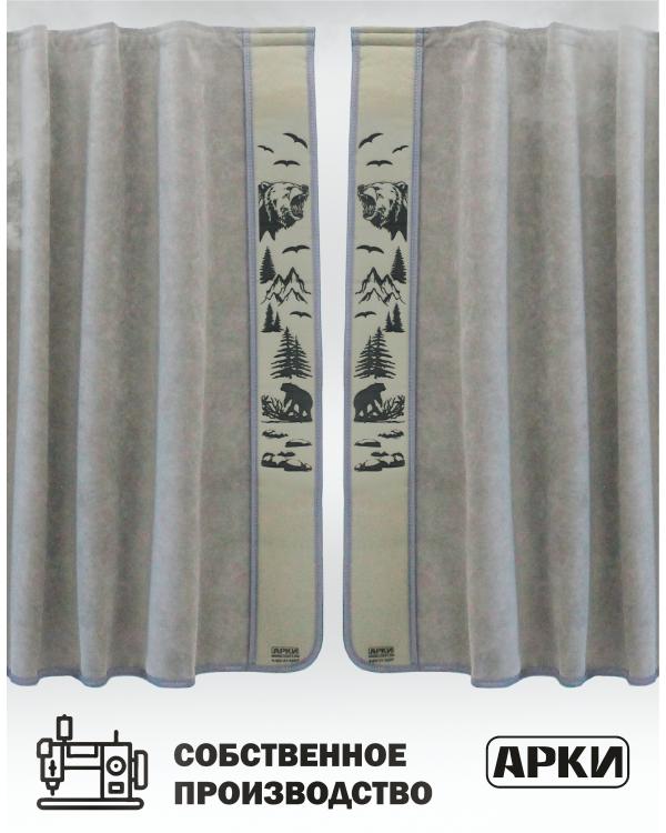 Шторы лобового окна 90х240 Серый Медведи