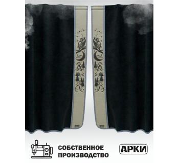Шторы лобового окна 90х240 Черный Совы-foto3