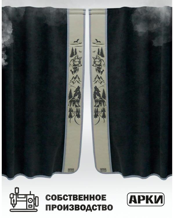 Шторы лобового окна 90х240 Черный Волки