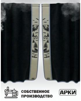 Шторы лобового окна 90х240 Черный Медведи-foto3