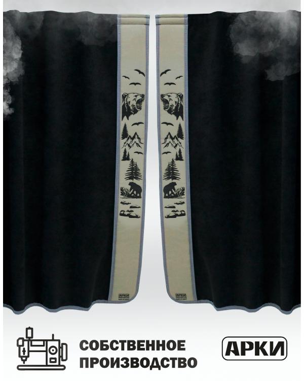 Шторы лобового окна 90х240 Черный Медведи