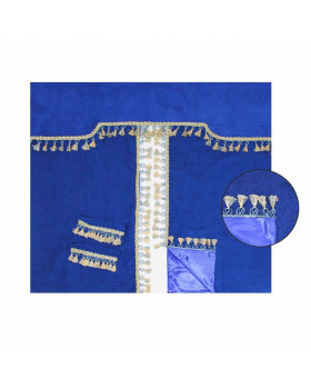 Комплект штор спального места с ламбрекеном Синий