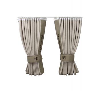 Шторы лобового окна SHACMAN (90х220) бежевый/ темно-бежевый-foto2