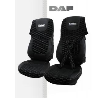 Чехлы DAF 105 LX Велюр Экокожа Вышивка Черный