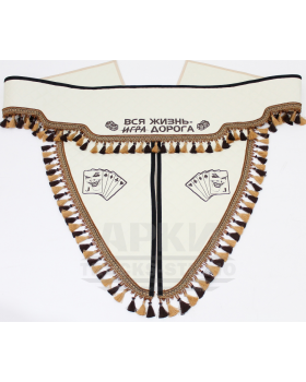 Ламбрекен и уголки из экокожи Joker Вся жизнь-игра дорога Черный/Белый-foto5