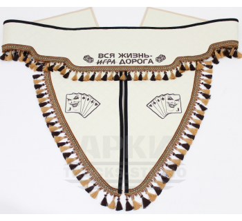 Ламбрекен и уголки из экокожи Joker Вся жизнь-игра дорога Черный/Белый-foto5