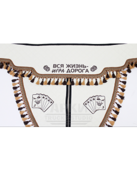 Ламбрекен и уголки из экокожи Joker Вся жизнь-игра дорога Черный/Белый-foto2