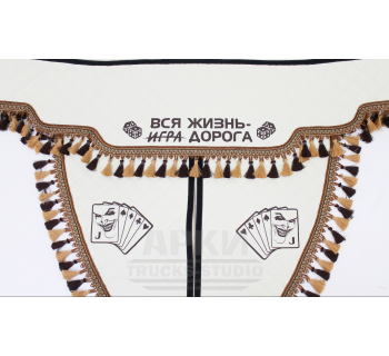 Ламбрекен и уголки из экокожи Joker Вся жизнь-игра дорога Черный/Белый-foto2