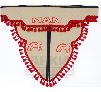 Ламбрекен и уголки из экокожи MAN Черный, Белый/Красный-foto2