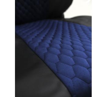 Чехлы SHACMAN X6000 с вышивкой Велюр и экокожа черный/синий-foto4