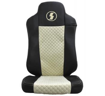 Чехлы SHACMAN X6000 с вышивкой Велюр и экокожа черный/бежевый-foto3