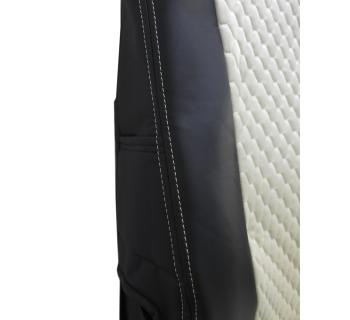 Чехлы SHACMAN X6000 с вышивкой Велюр и экокожа черный/бежевый-foto5