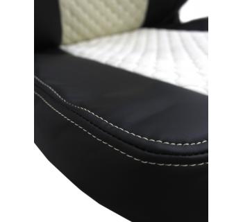 Чехлы SHACMAN X6000 с вышивкой Велюр и экокожа черный/бежевый-foto2