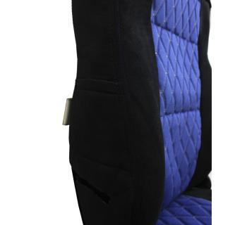 Чехлы SHACMAN X6000 с вышивкой кабрио черный/синий-foto5