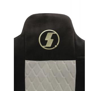 Чехлы SHACMAN X6000 с вышивкой кабрио коричневый/бежевый-foto4