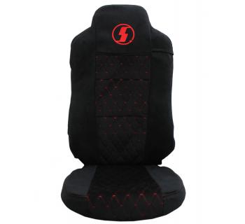 Чехлы SHACMAN X6000 с вышивкой кабрио черный/красный-foto2